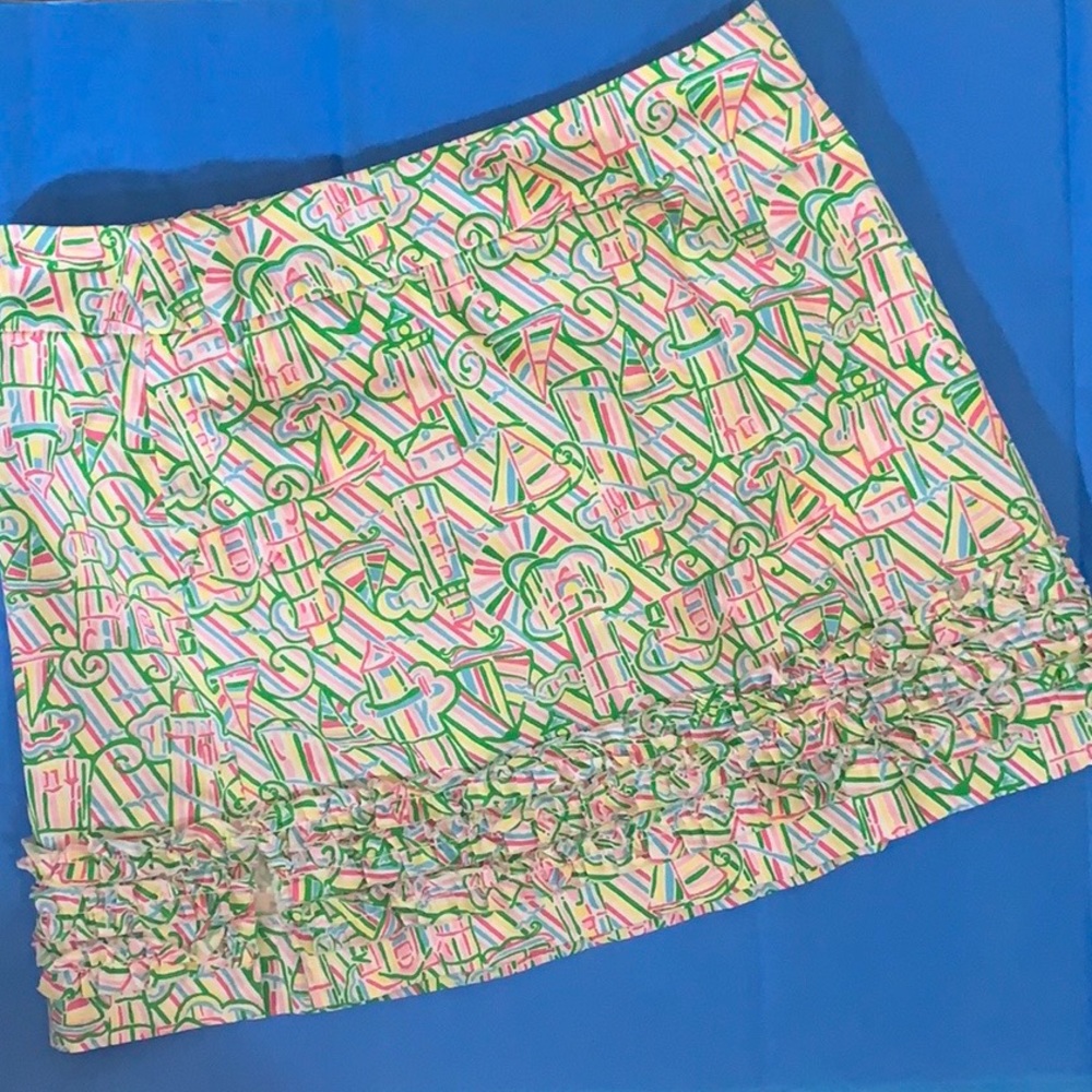 Lilly Pulitzer Colorfully Patterned Ruffle Skorts